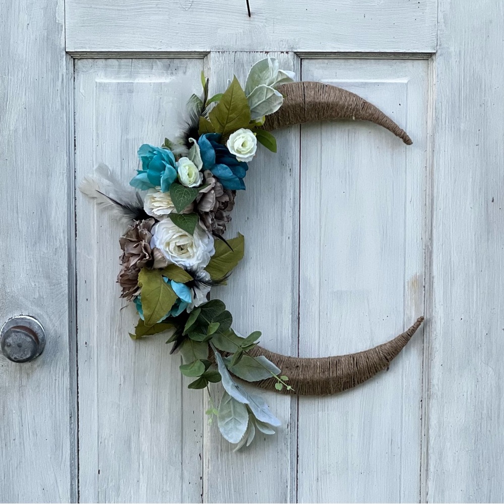 Crescent Moon Floral Wreath